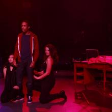 Anna Saephan, Marquis Julian Hill, and Annie Willis in The Inexplicable Redemption of Agent G