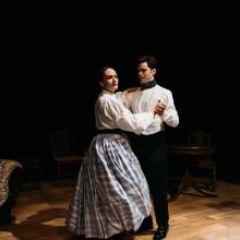 Ada and the Engine / Photo by Logan Guerrero Actors waltz on stage