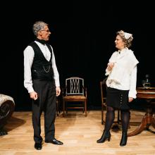 Ada and the Engine / Photo by Logan Guerrero Two actors look at eachother