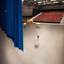 Interior shot from back of stage of Meany Studio
