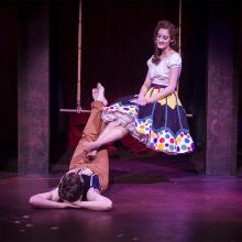 Alex Becker as Pippin and Elizabeth Moore as Catherine