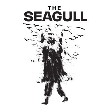 Graphic image of a man and seagulls
