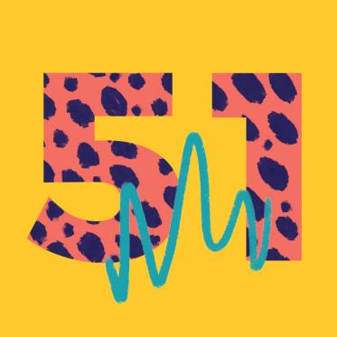 51 on yellow background