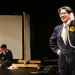 David Henry Hwang, played by Mikko Juan, left, receives advice from his optimistic father, played by Season Qiu, right, in the new UTS show, "Yellow Face." Photo by Johanna Lundahl.
