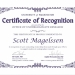 Award certificate with decorative boarder
